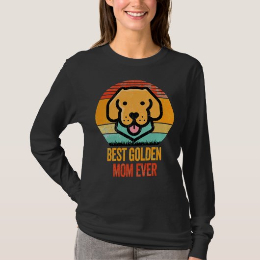 T-shirt Meilleur Golden Retriever Chien Maman Jamais Disqu (Devant)