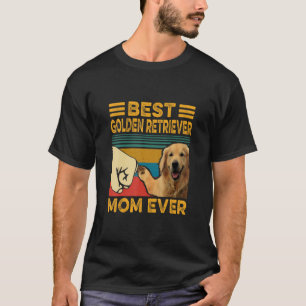T-shirt Meilleur Golden Retriever Maman Jamais Retro Vinta