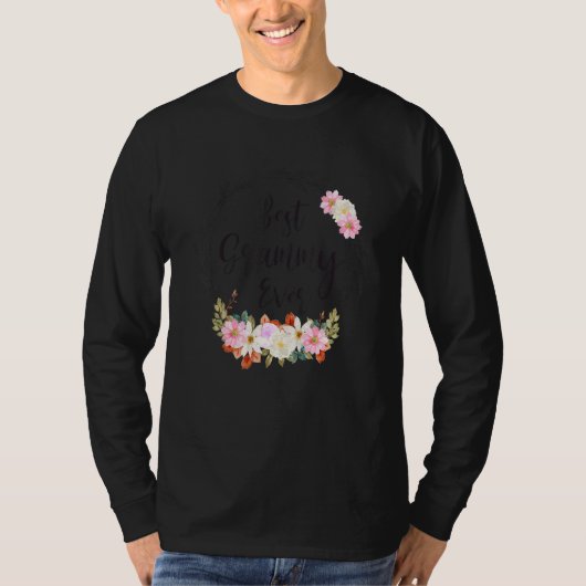 T-shirt Meilleur Grammy Ever Femmes Décoration Florale Gra (Devant)