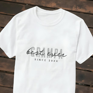 T-shirt Meilleur Grampa depuis 20XX Moderne Simple Preppy