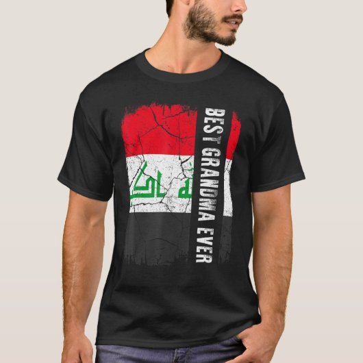 T-shirt Meilleur grand-mère irakienne jamais Irak Drapeau (Devant)