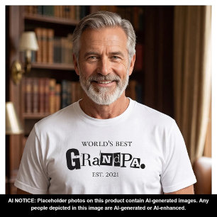 T-shirt Meilleur Grand-Père du Monde Année de Création Cit