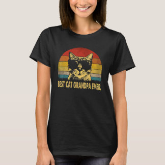 T-shirt Meilleur Grand-Père en Chat vintage
