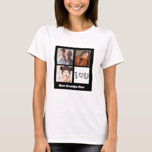 T-shirt Meilleur grand-père Jamais collage photo