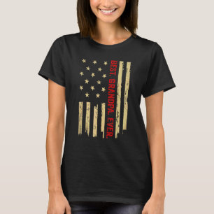 T-shirt Meilleur Grand-Père Jour Drapeau Américain Fier Gr
