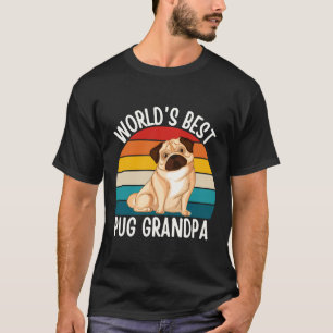 T-shirt Meilleur Grand-Père Pug du Monde - Idée Cadeau Gra