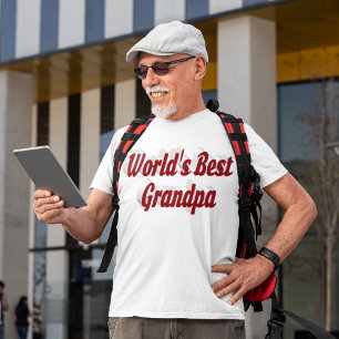 T-shirt Meilleur grand-père texte bourgogne