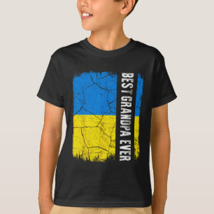 T-shirt Meilleur Grand-Père Ukrainien Ukraine Drapeau Fête
