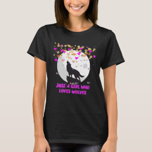 T-shirt Meilleur Graphique De Loup Juste Une Fille Qui Aim