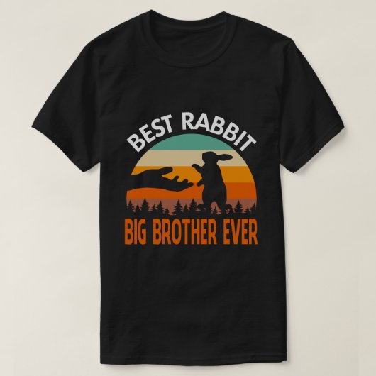 T-shirt Meilleur GROS FRÈRE Lapin JAMAIS Vintage (Design devant)