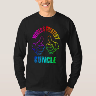 T-shirt Meilleur Guncle du Monde Couleurs Arc-en-Ciel DÉTÉ