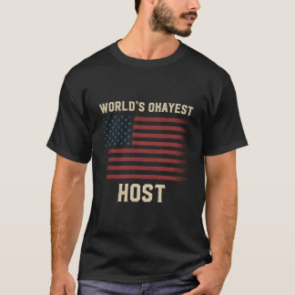 T-shirt Meilleur Hôte du Monde Drapeau Américain