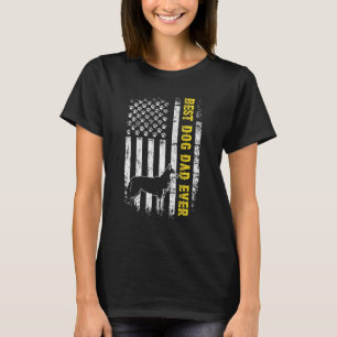 T-shirt Meilleur Husky Sibérien Papa Jamais Drapeau Usa Fa