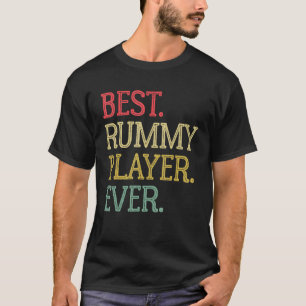 T-shirt Meilleur Joueur Rummy Jamais Vintage Jeu de carte