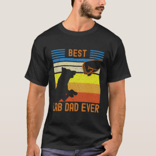 T-shirt Meilleur Lab Papa Jamais Black Jaune Chocolat Corr
