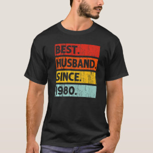 T-shirt Meilleur Mari depuis 1980 42 ans 42e Mariage Anni