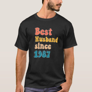 T-shirt Meilleur mari depuis 1987 mariage anniversaire hom