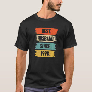 T-shirt Meilleur Mari depuis 1998 Vintage 24ème Mariage An