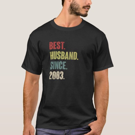 T-shirt Meilleur Mari depuis 2003 19e anniversaire Mariage (Devant)
