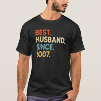 T-shirt Meilleur Mari depuis 2007 15e anniversaire de Mari
