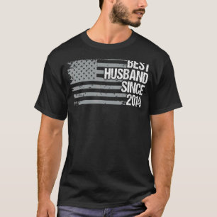 T-shirt Meilleur Mari depuis 2014 8ème anniversaire de Mar
