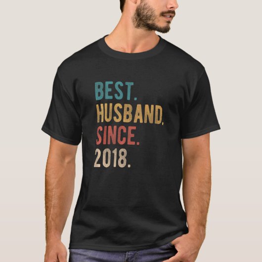 T-shirt Meilleur Mari Depuis 2018 4ème anniversaire Mariag (Devant)