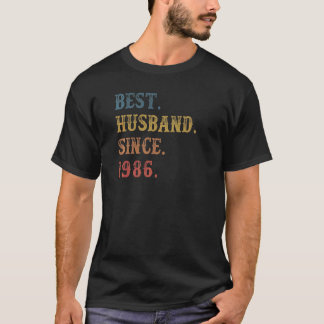T-shirt Meilleur Mari Rétro depuis 1986 36ème Mariage Aniv
