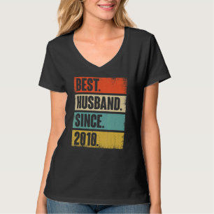 T-shirt Meilleur Mari Rétro depuis 2010 12ème Mariage Aniv