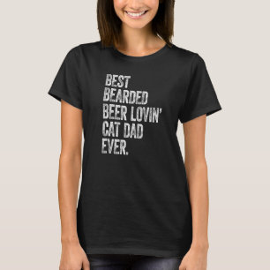 T-shirt Meilleur Mens Beared Beer Lovin Chat Papa Propriét