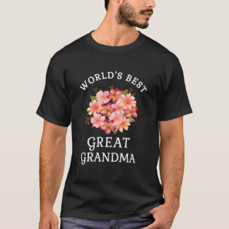 T-shirt Meilleur Monde Grand Grand-Mère Rose Peach Flower
