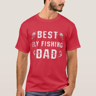 T-shirt Meilleur Mouche Pêche Papa Pêcheur Pêcheur Pêcheur