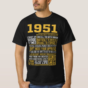 T-shirt Meilleur né en 1951 Faits pour les hommes, les fe