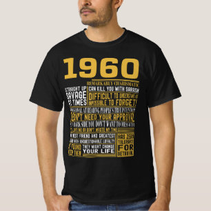 T-shirt Meilleur né en 1960 Faits pour les hommes, les fe