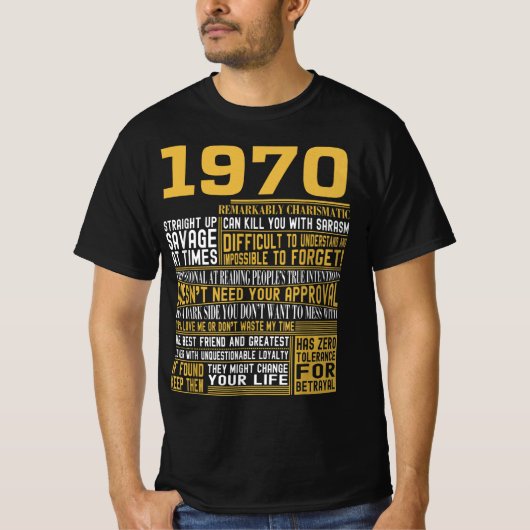 T-shirt Meilleur né en 1970 Faits pour les hommes, les fem (Devant)
