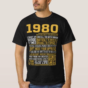 T-shirt Meilleur né en 1980 Faits pour les hommes, les fe