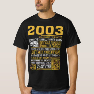 T-shirt Meilleur né en 2003 Faits pour les hommes, les fe
