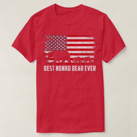 T-shirt Meilleur Nonno Bear Jamais USA Da père du drapeau  (Design devant)
