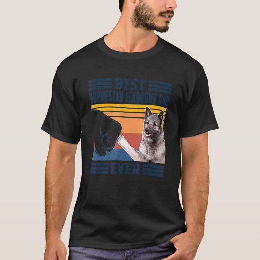 T-shirt Meilleur Norvégien Elkhound Papa Jamais Chien Père (Devant)