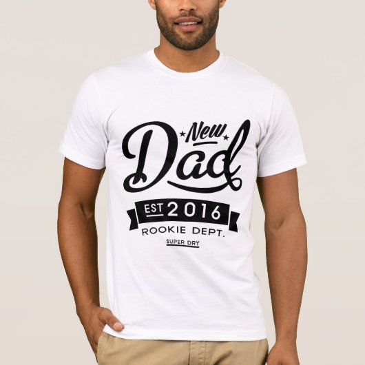 T-shirt Meilleur Nouveau Papa 2016 (Devant)