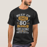 T-shirt Meilleur of 1942 80 Years Old Toxits 80th Birthday<br><div class="desc">Best of 1942 80 Years Old Toxits 80th Birthday Venin For Men</div>