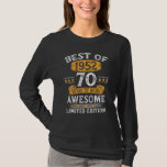 T-shirt Meilleur of 1952 70 Years Old Toxits 70th Birthday<br><div class="desc">Best Of 1952 Cadeaux De 70 Ans Cadeaux De 70E Anniversaire Pour Hommes</div>