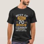 T-shirt Meilleur of 1952 70 Years Old Toxits 70th Birthday<br><div class="desc">Best Of 1952 Cadeaux De 70 Ans Cadeaux De 70E Anniversaire Pour Hommes</div>