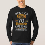 T-shirt Meilleur of 1952 70 Years Old Toxits 70th Birthday<br><div class="desc">Best Of 1952 Cadeaux De 70 Ans Cadeaux De 70E Anniversaire Pour Hommes</div>
