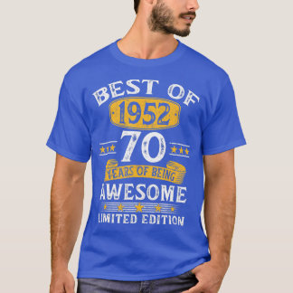 T-shirt Meilleur of 1952 70 Years Old Toxits 70th Birthday