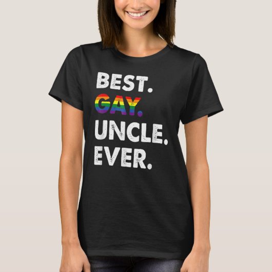T-shirt Meilleur Oncle Gay Jamais Lgbtq Pride Mois Membre (Devant)