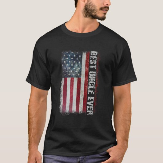 T-shirt Meilleur Oncle Jamais Fête des pères Drapeau Améri (Devant)
