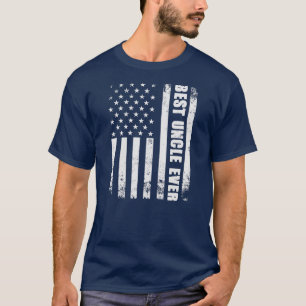 T-shirt Meilleur Oncle Jamais Hommes Drapeau Américain Éta