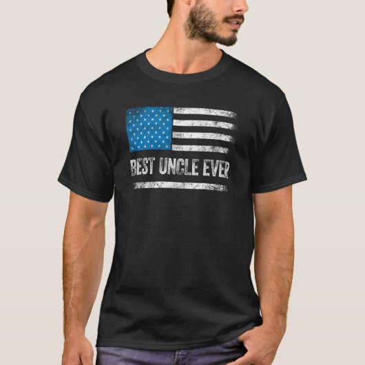T-shirt Meilleur Oncle jamais oncle plaisanter Drapeau US  (Devant)