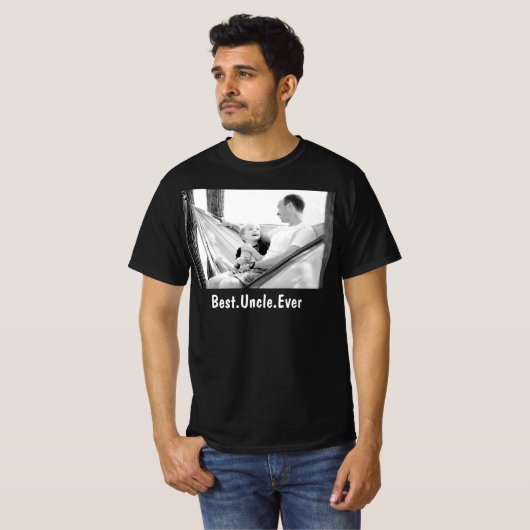 T-shirt Meilleur Oncle Jamais Photo personnalisée (Devant entier)