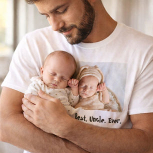 T-shirt Meilleur Oncle Jamais Photo personnalisée
